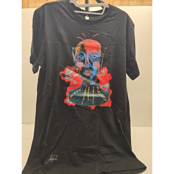 Limited Edition Artist Signed Black Graphic Tee M – Abstract Modern Art NWOT - Picture 2 of 5